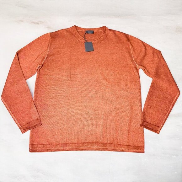 ALTEA Crew Neck Virgin Wool Sweater Burnt Orange Men's Size XXL NEW Retail $410 - Picture 1 of 9